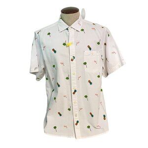Tommy Bahama Men's Pineapple & Flamingo Short Sleeve Button-Down Shirt